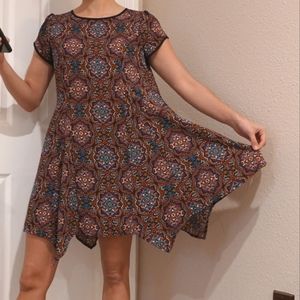 High Neck Paisley Handkerchief Dress